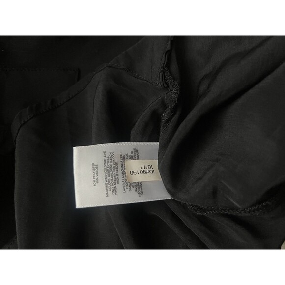 EXPRESS The City Shirt Black Button Up Shirt Womens XS Roll Tab Sleeves - Picture 7 of 7